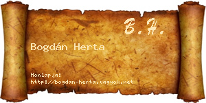 Bogdán Herta névjegykártya